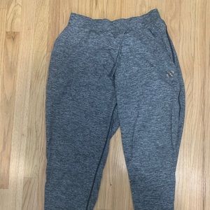Grey joggers, low crotch